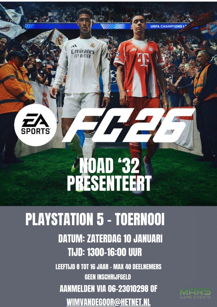 Zaterdag 10 januari 2026; FIFA PS5 Toernooi
