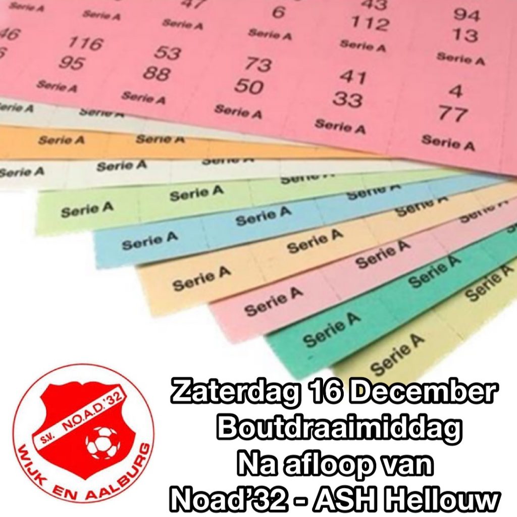 Zaterdag 16 december, Boutdraaimiddag!!