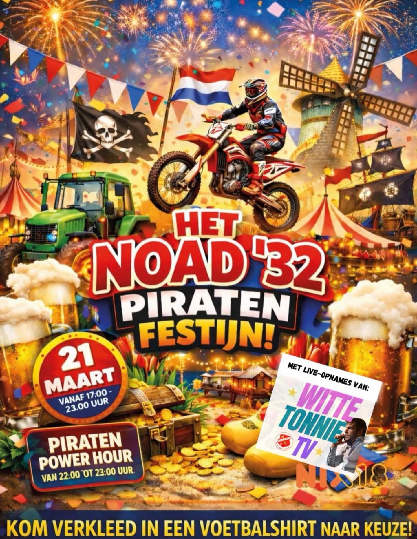 Zaterdag 21 Maart: NOAD’32 PIRATENFESTIJN