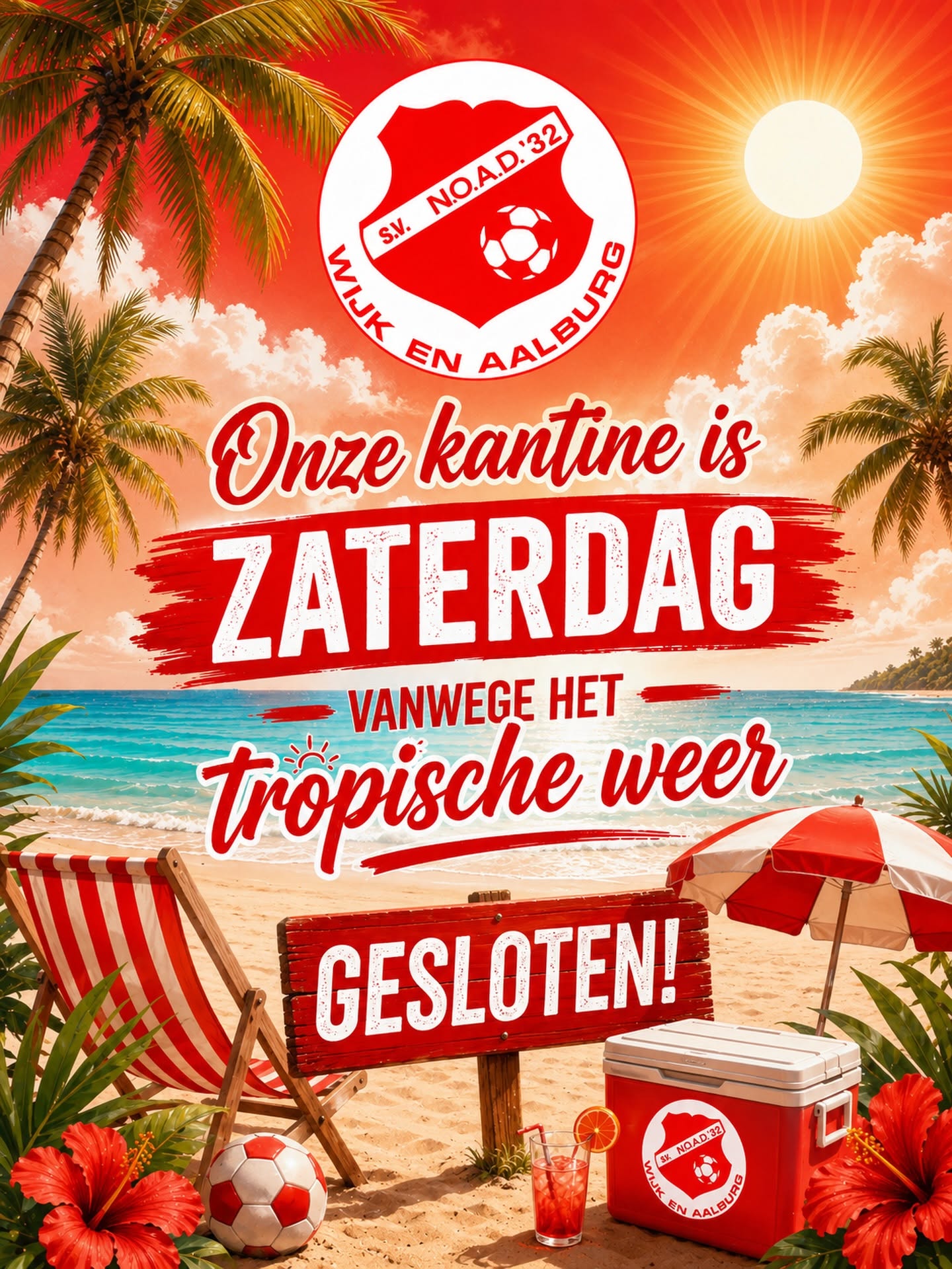 Zaterdag 27 juni, KANTINE GESLOTEN!!