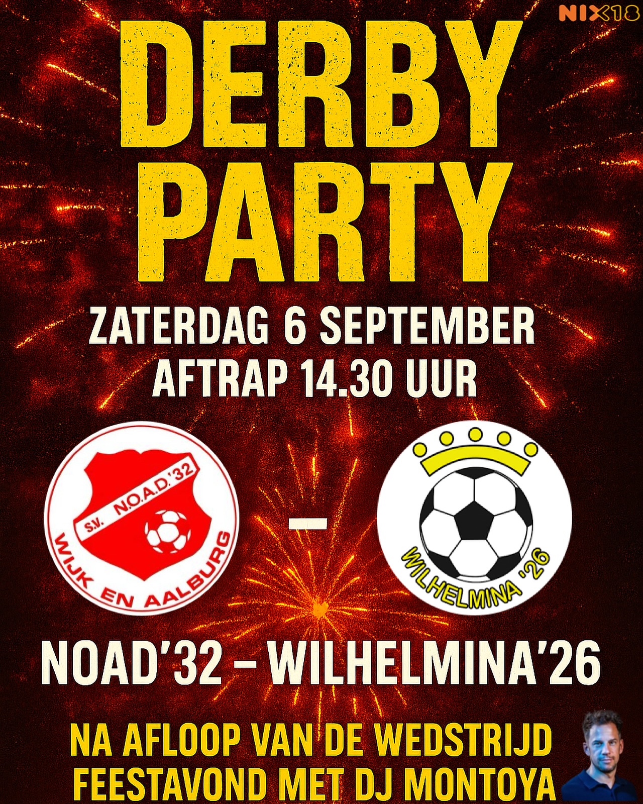 Zaterdag 6 september: DERBYPARTY!!